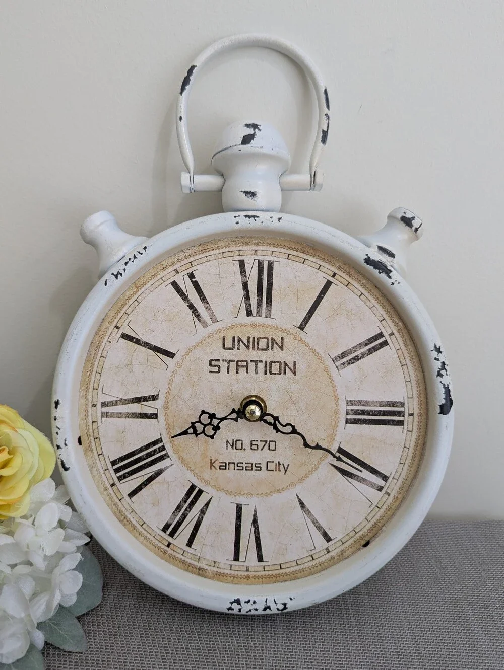 Union Station Kansas City Wall Clock Nostalgia Vintage Shabby Chic Rustic